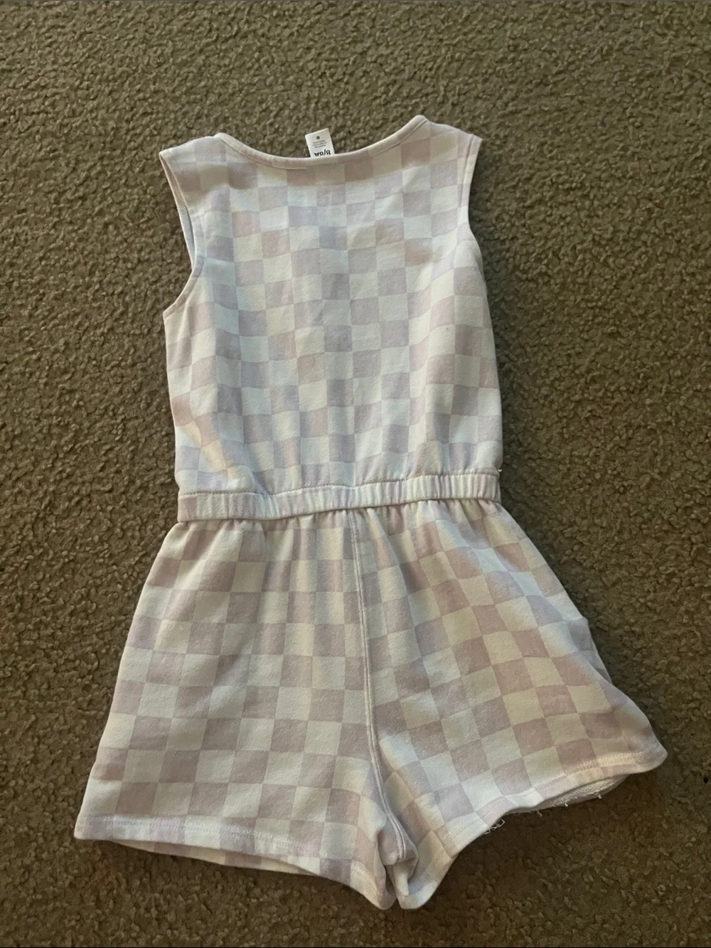 Carter's Pink and Cream Check Sleeveless Romper